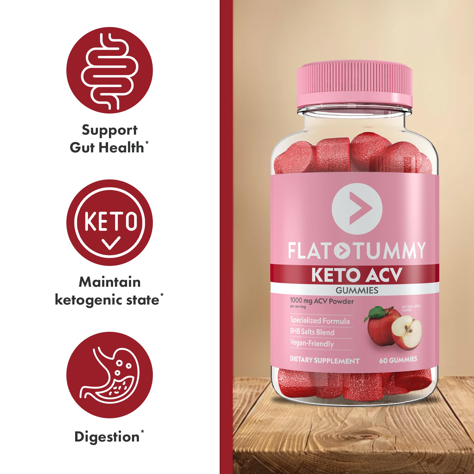 Flat Tummy gominolas en mano demostrando facilidad de uso y portabilidad