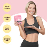 Flat Tummy detalle de hojas y polvo para mostrar textura y origen natural