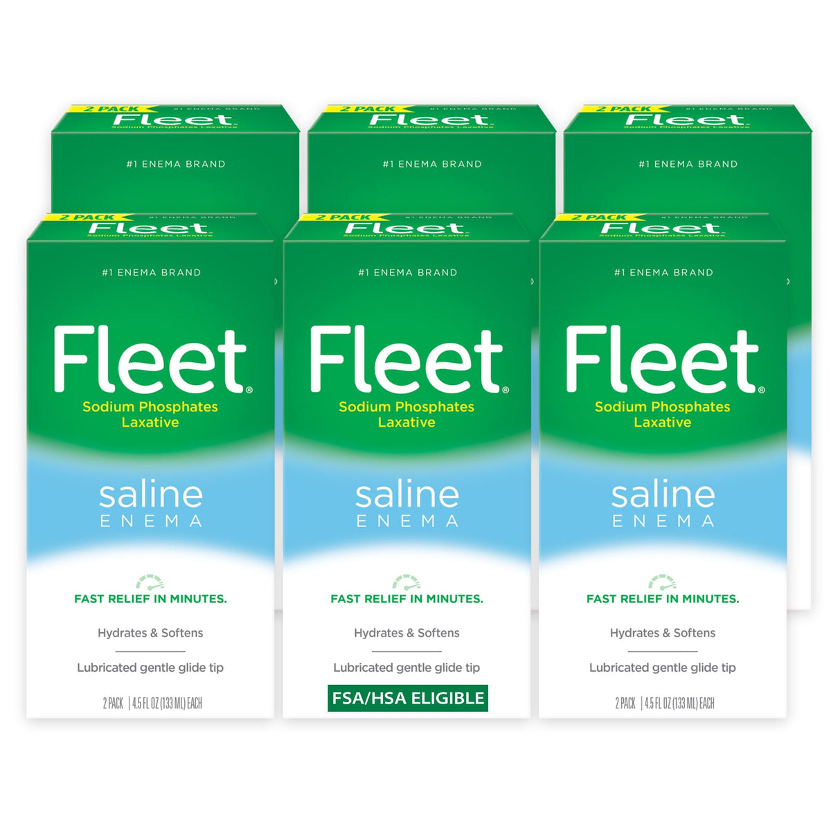 Fleet envase frontal del producto mostrando diseño y tamaño para alivio rápido