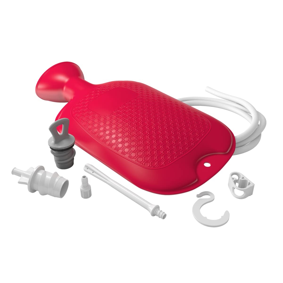 Flents vista frontal del envase rojo que facilita su manejo y transporte