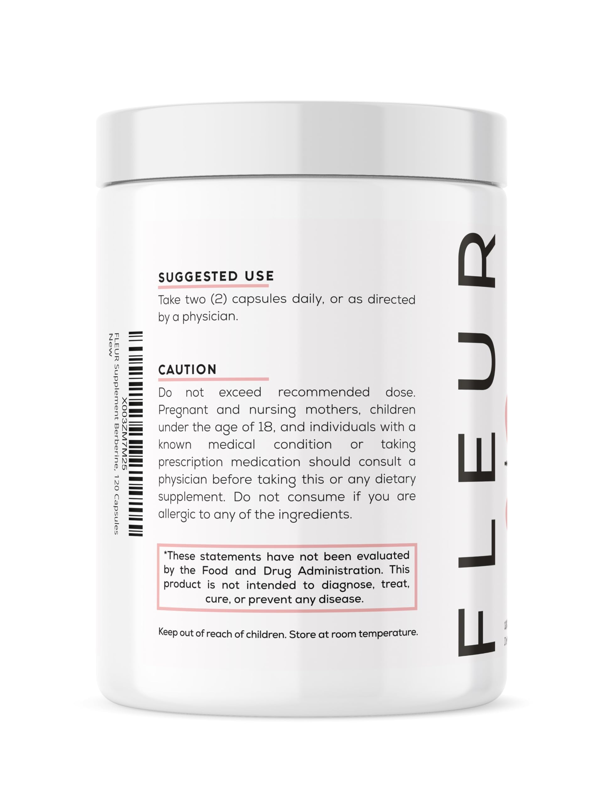 FLEUR etiqueta nutricional enfocada mostrando ingredientes y pureza