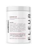 FLEUR etiqueta nutricional enfocada mostrando ingredientes y pureza