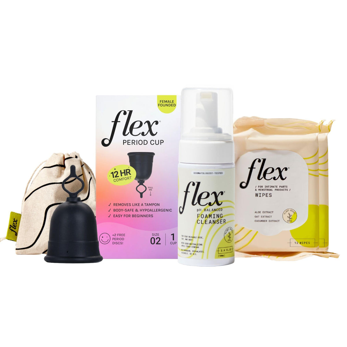 FLEX copa frontal mostrando su forma y capacidad para mayor seguridad