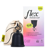 Flex cup vista frontal del empaque mostrando kit completo y beneficio práctico