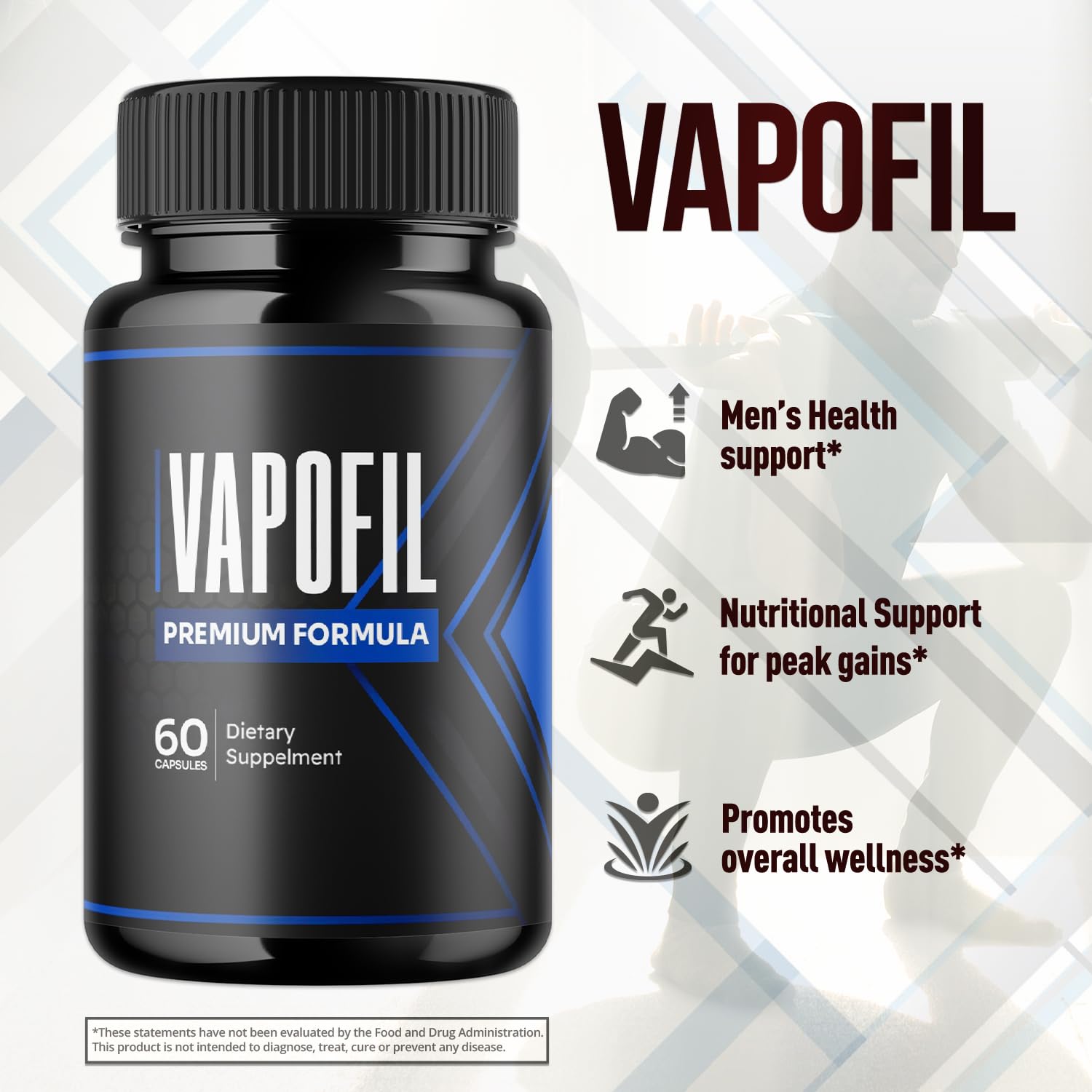 Flex University Vapofil tamaño en escala comparado con una mano para referencia