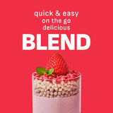 FLIMEAL batido de fresa servido en vaso, bebida rápida y saciante