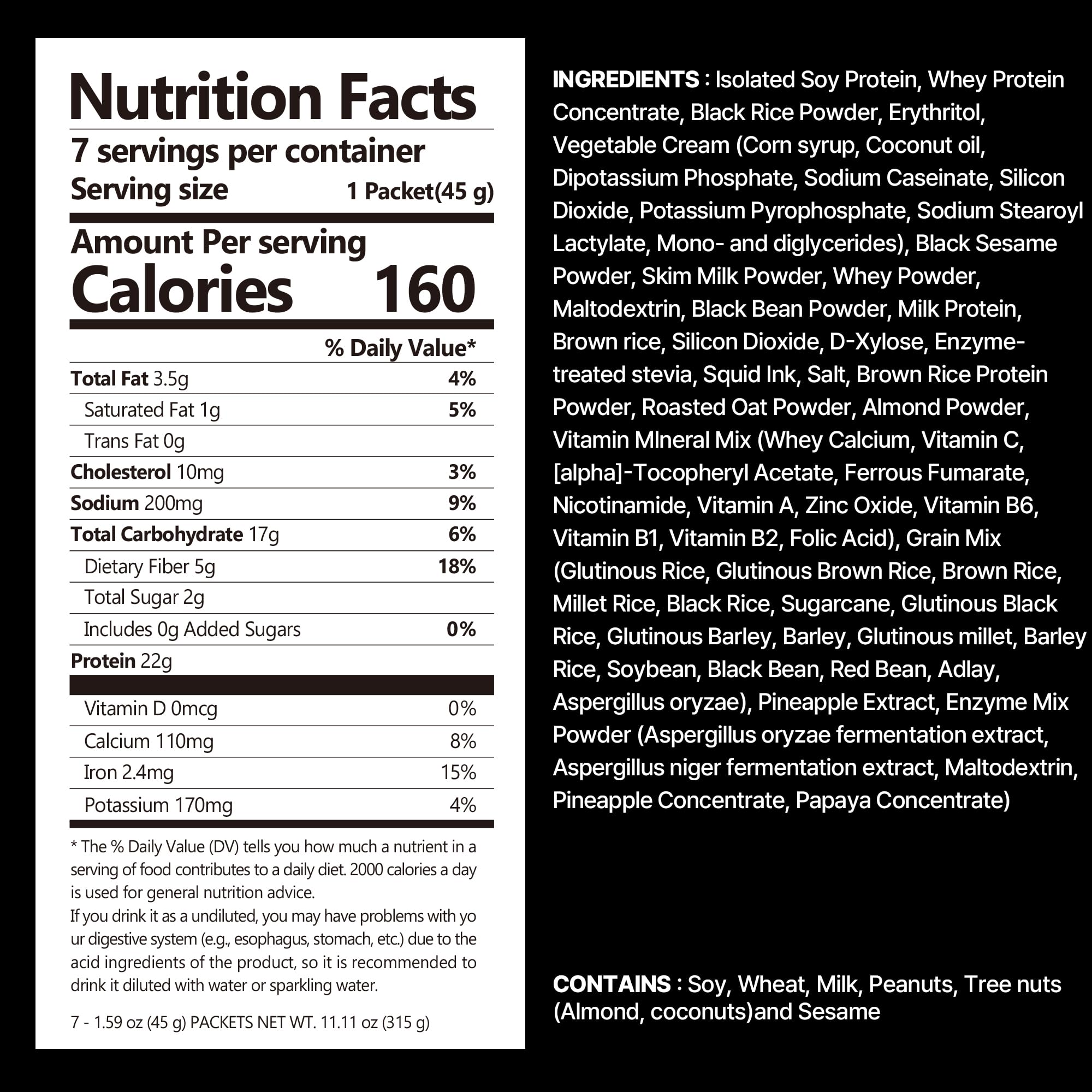 FLIMEAL etiqueta nutricional ampliada para ver ingredientes clave