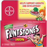 Flintstones frente del envase mostrando 60 tabletas y beneficios diarios