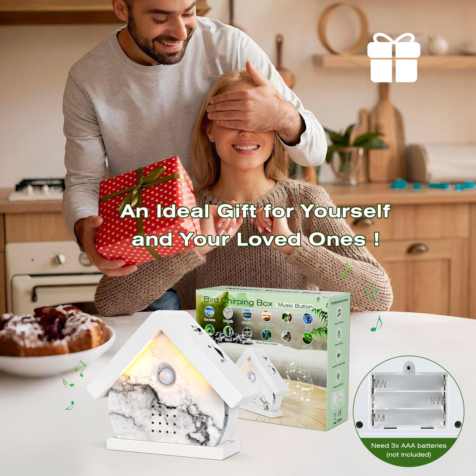 FLLVILLEY embalaje listo para regalo ideal para sorprender con sonido natural