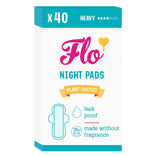 FLO paquete frontal de 40 compresas nocturnas, protección confiable