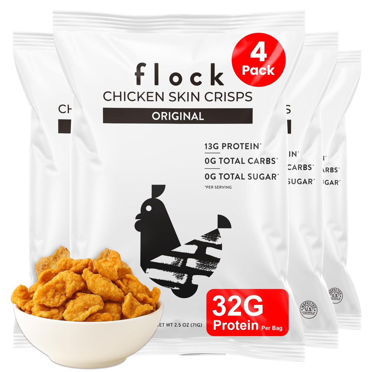 Flock paquete frontal Original mostrando gran bolsa familiar y conveniencia