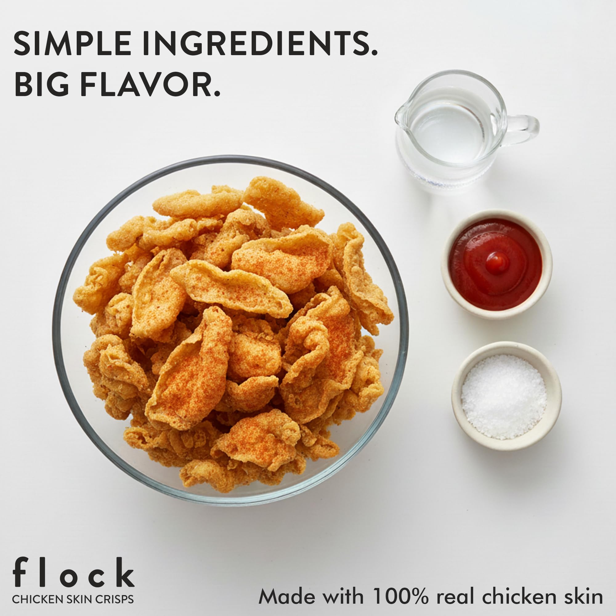 Flock chips en ensalada para servir como topping alto en proteína y bajo en carbohidratos