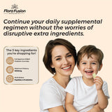 Frasco de Flora Fusion Research en encimera de cocina sugiriendo integración cotidiana