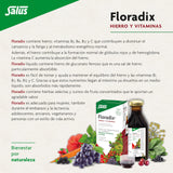 Floradix botella en uso sobre mesa, suplemento líquido cotidiano y práctico