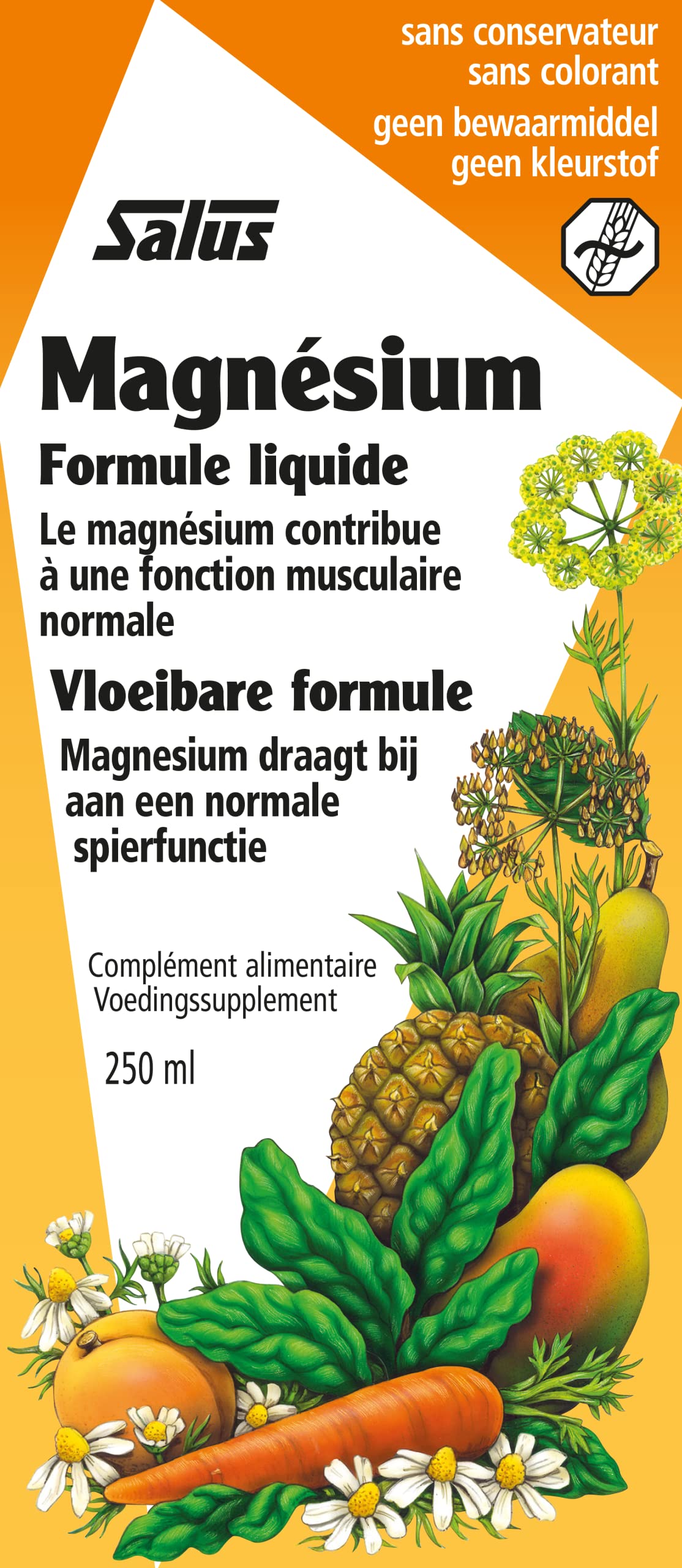 Floradix detalle de la etiqueta con información clara y beneficios visibles