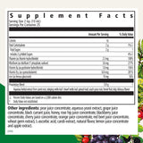 Floradix detalle de la etiqueta con ingredientes y garantías de pureza