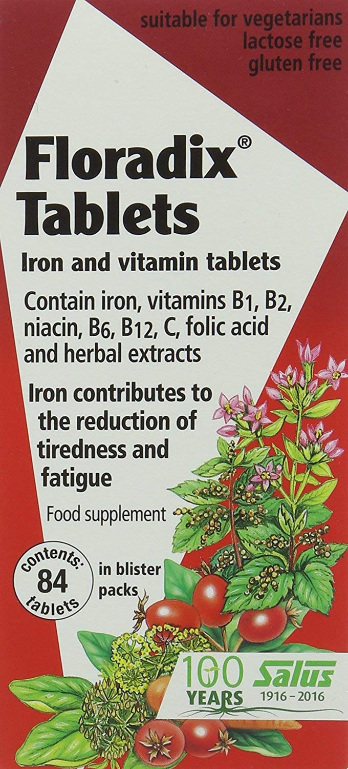 Floradix frasco frontal del pack de 2 con información visible y fácil almacenamiento