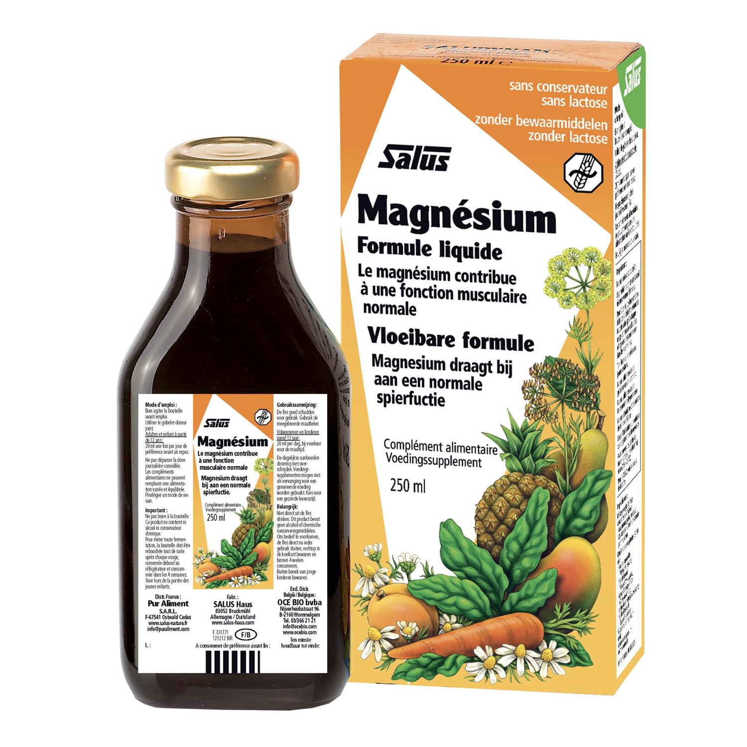Floradix frente del envase mostrando botella y marca, fácil identificación