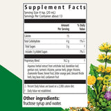 Etiqueta detallada de Floradix con ingredientes y certificaciones visibles