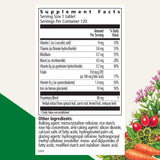 Floradix etiqueta lateral con tabla nutricional clara y beneficios visibles