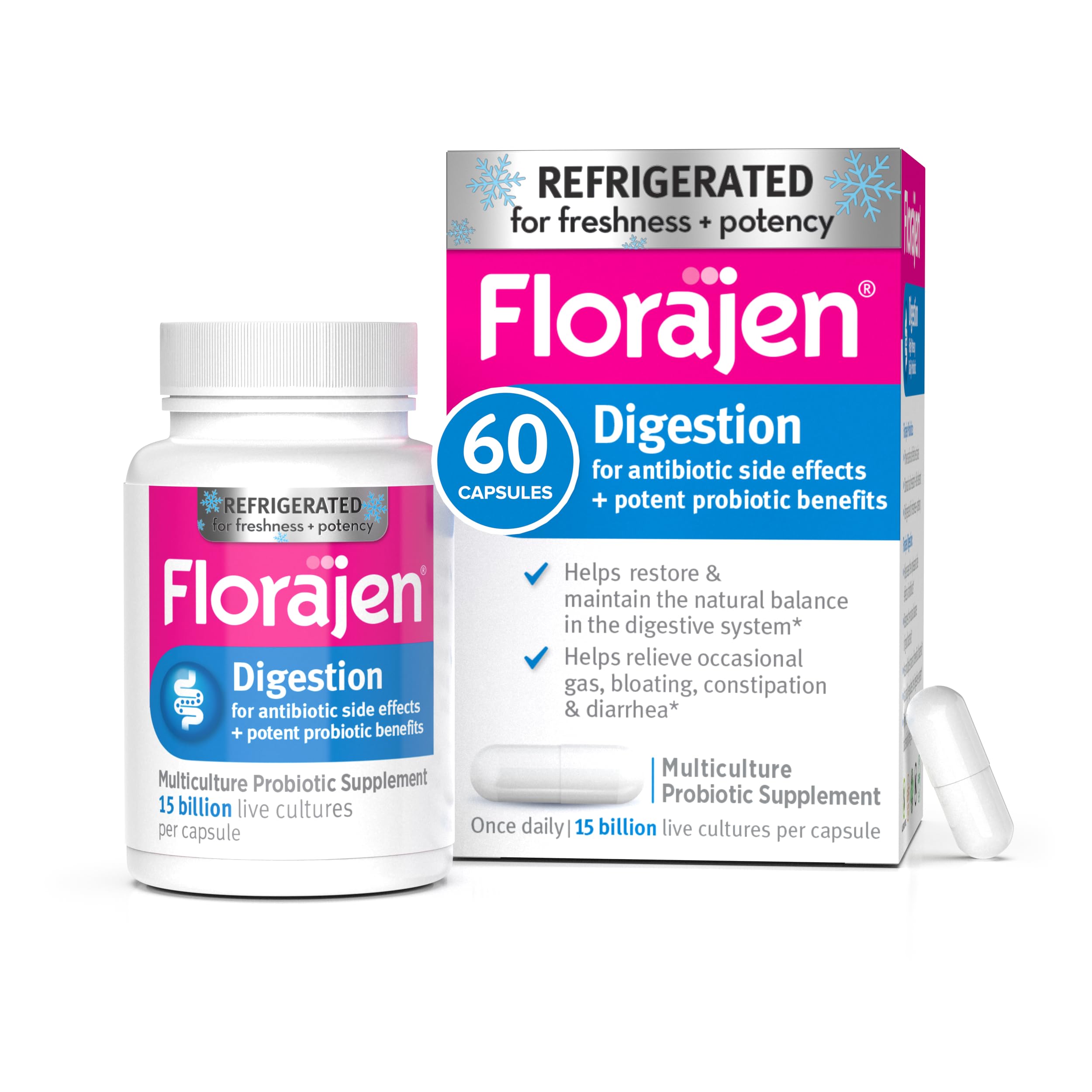 Florajen empaque frontal refrigerado mostrando sello de cadena fría y beneficios