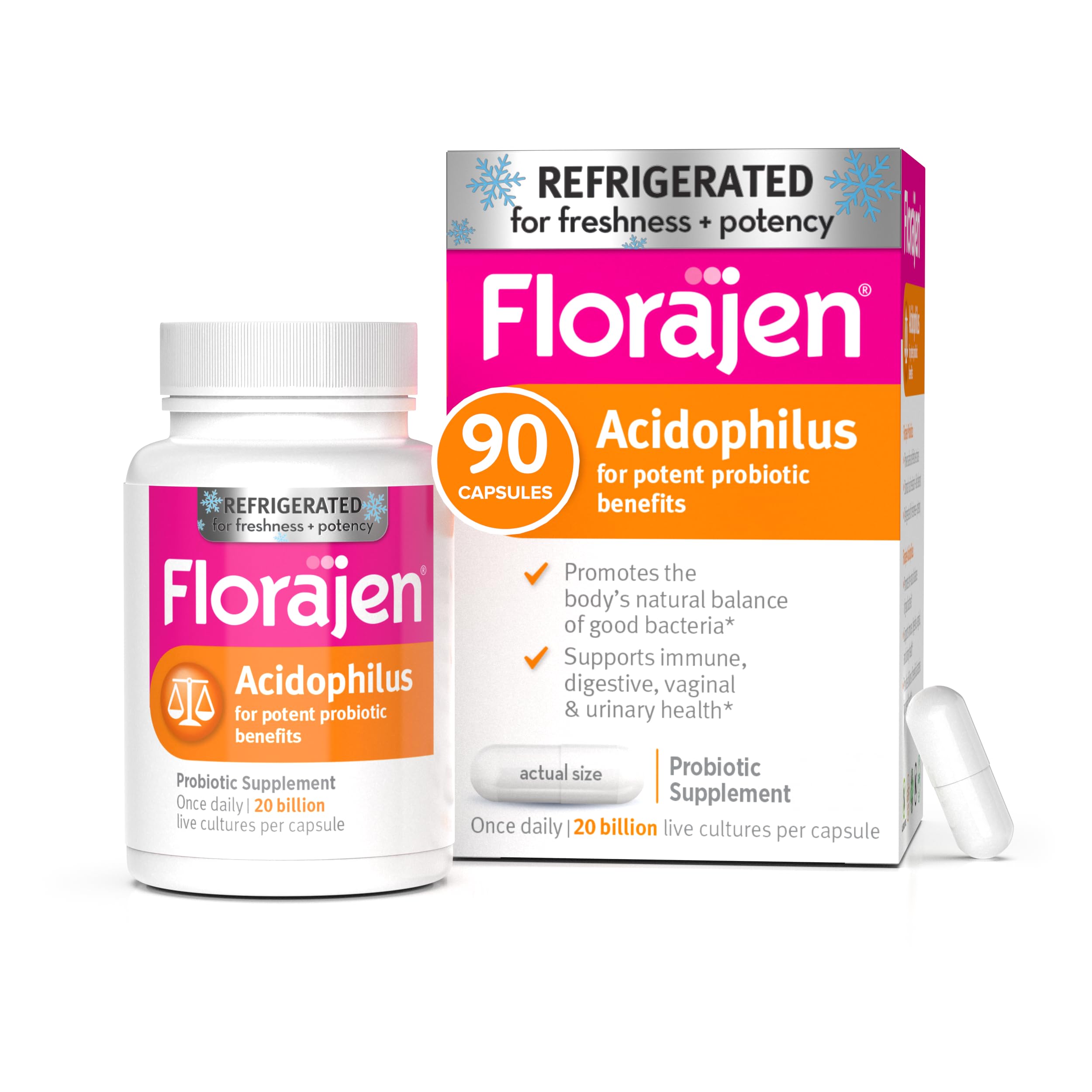 Florajen frente del envase que muestra alta potencia y cadena fría