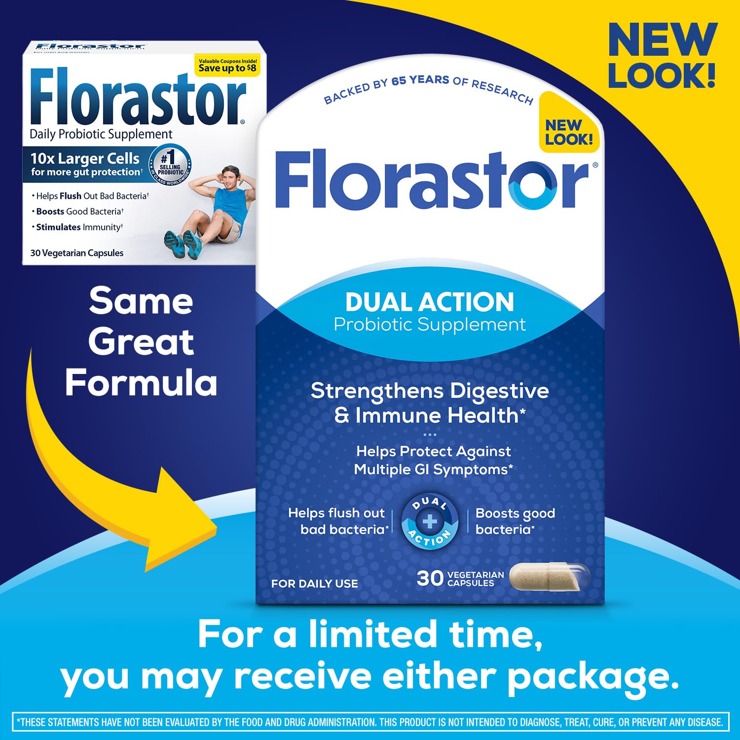 Primer plano de cápsulas Florastor para ver textura y forma