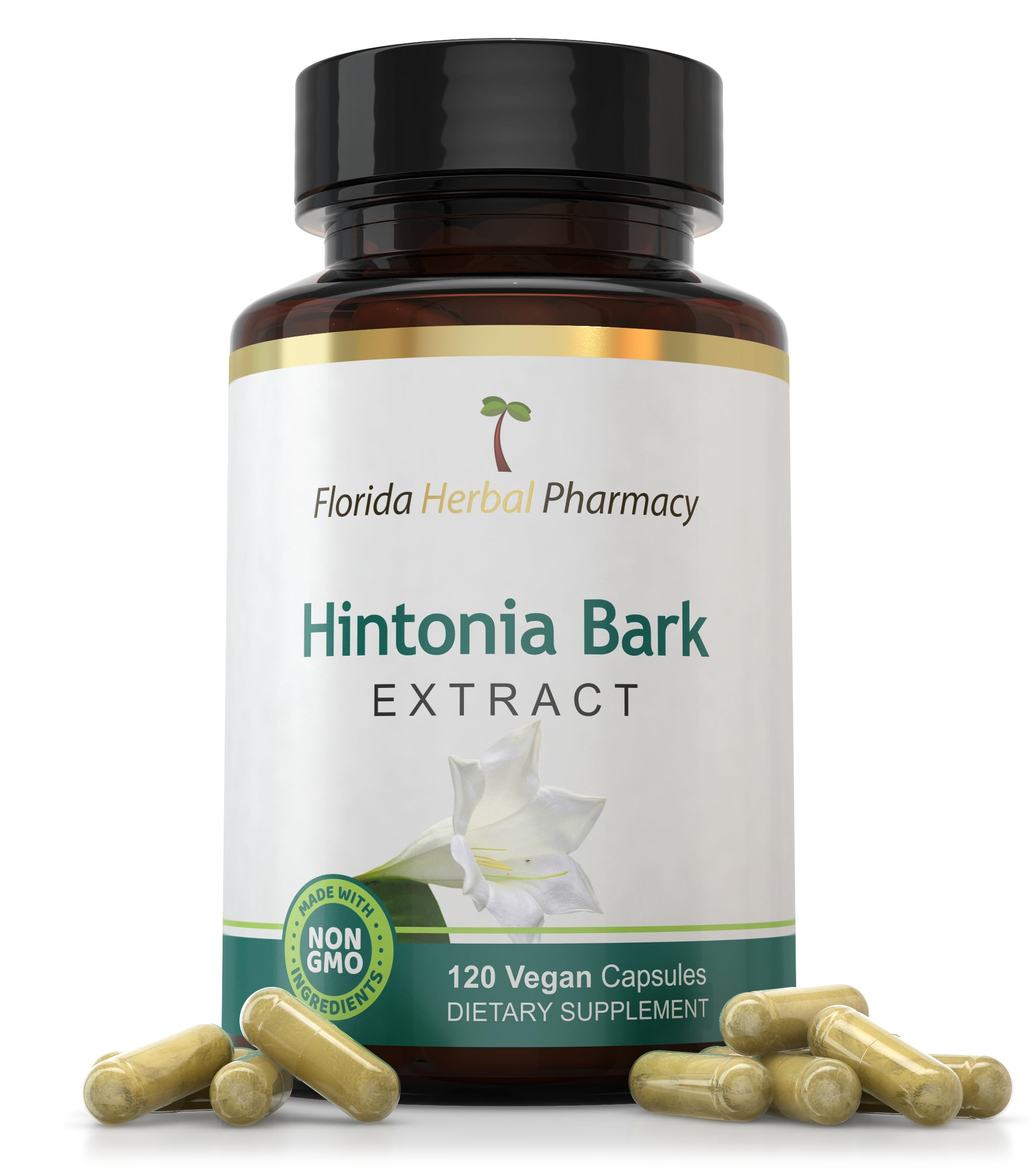 Florida Herbal Pharmacy frasco frontal mostrando etiqueta y contenido claro