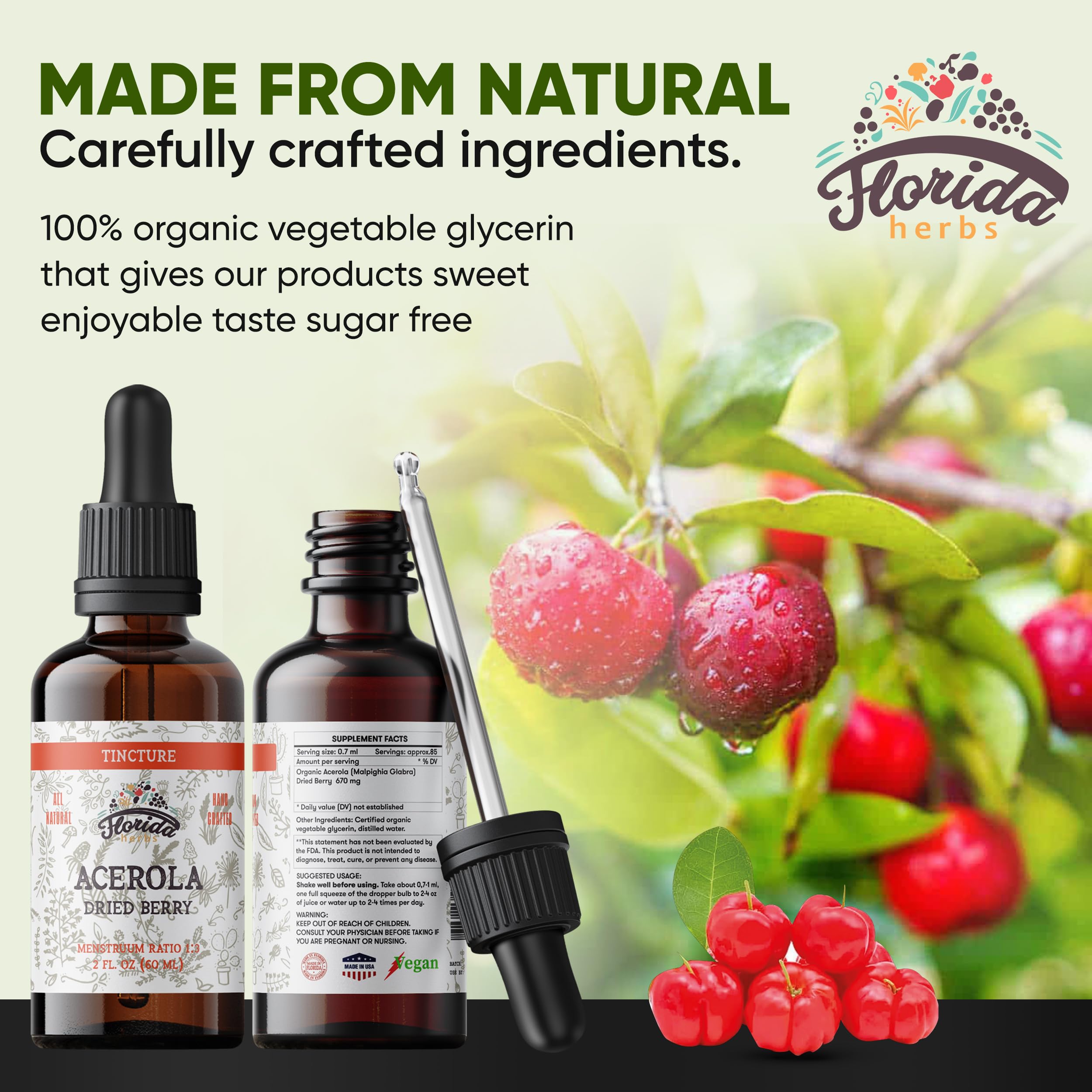 FLORIDA HERBS primer plano de textura en glicerina vegetal, apariencia estable