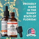 FLORIDA HERBS tintura de ajenjo vertida en vaso como ejemplo de uso práctico