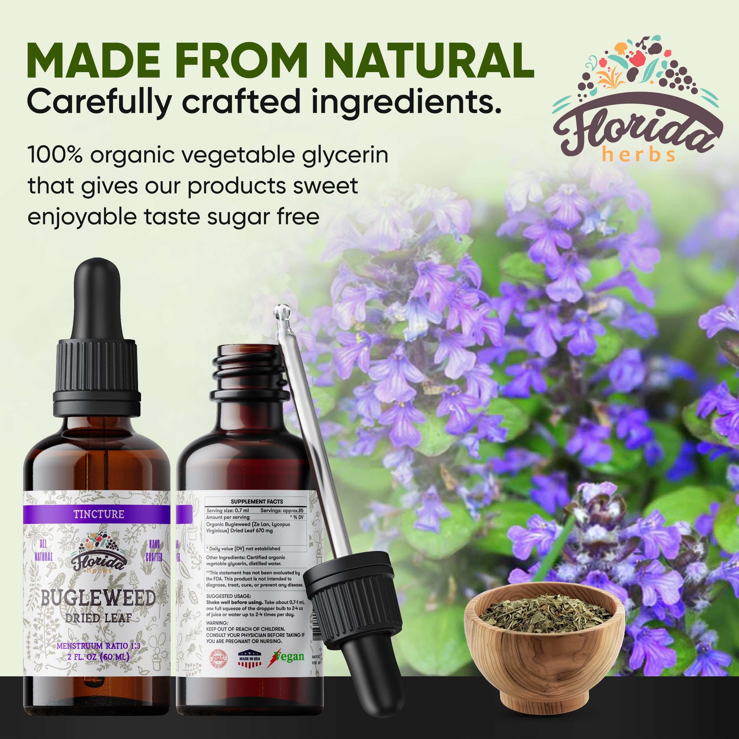 FLORIDA HERBS cuentagotas en uso mostrando dosificación precisa y cómoda