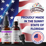 FLORIDA HERBS etiqueta clara con ingredientes orgánicos visibles