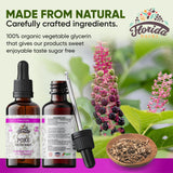 FLORIDA HERBS cuentagotas vertiendo gotas, dosificación precisa y uso diario fácil