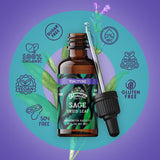 FLORIDA HERBS botella junto a una regla para comparar tamaño práctico de 2 oz