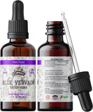 FLORIDA HERBS frasco frontal de extracto de verbena azul, presenta pureza orgánica