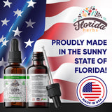 FLORIDA HERBS detalle de etiqueta con certificación orgánica y ingredientes