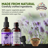 FLORIDA HERBS gota de extracto de lavanda en cuentagotas, uso práctico y dosificable