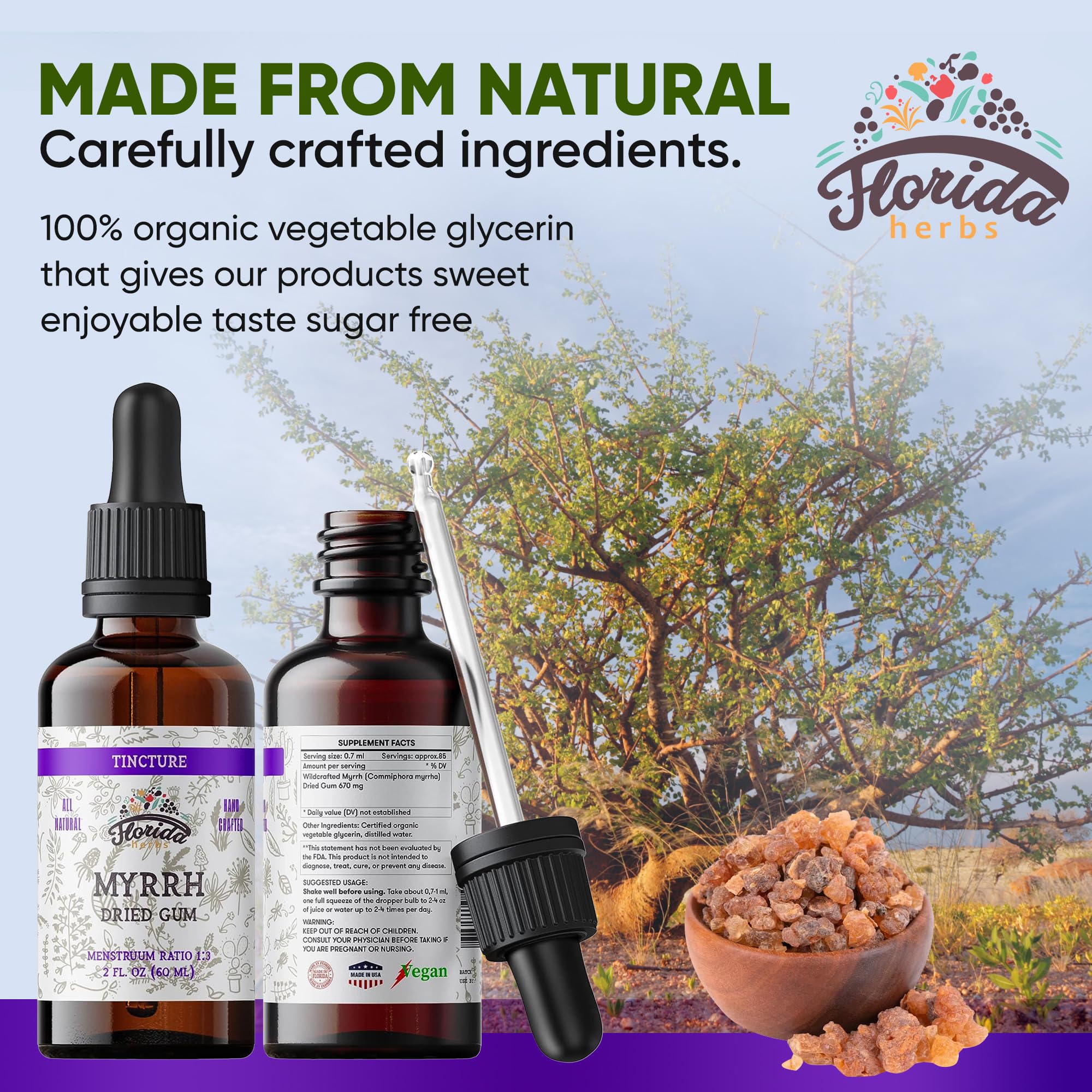 FLORIDA HERBS textura viscosa de glicerina vegetal que facilita mezcla y sabor