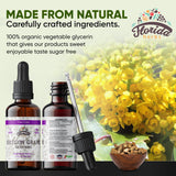 FLORIDA HERBS detalle de la etiqueta que muestra ingredientes orgánicos y beneficios
