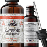 FLORIDA HERBS frasco frontal de tinctura de cayena, formato 2 oz y base vegetal