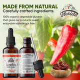 FLORIDA HERBS primer plano de textura viscosa en glicerina vegetal, fácil dosificar