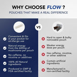 Flow Pouches en escritorio junto a laptop para enfoque durante trabajo