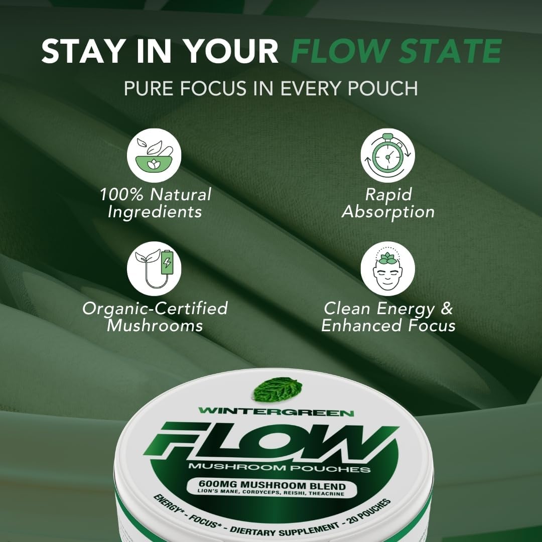 Flow Pouches en uso bajo el labio para enfoque discreto durante el día