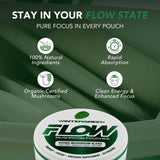 Flow Pouches en uso bajo el labio para enfoque discreto durante el día
