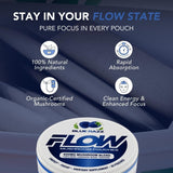 Flow Pouches en uso bajo el labio para energía limpia y discreta