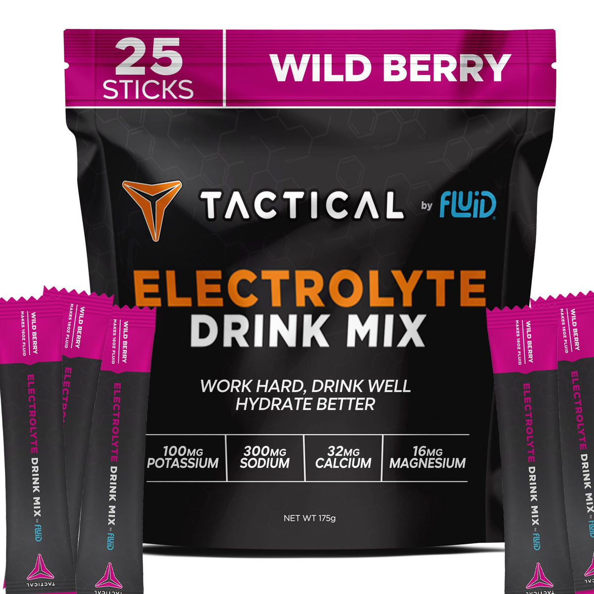 Fluid Tactical frente del paquete mostrando presentación y beneficios