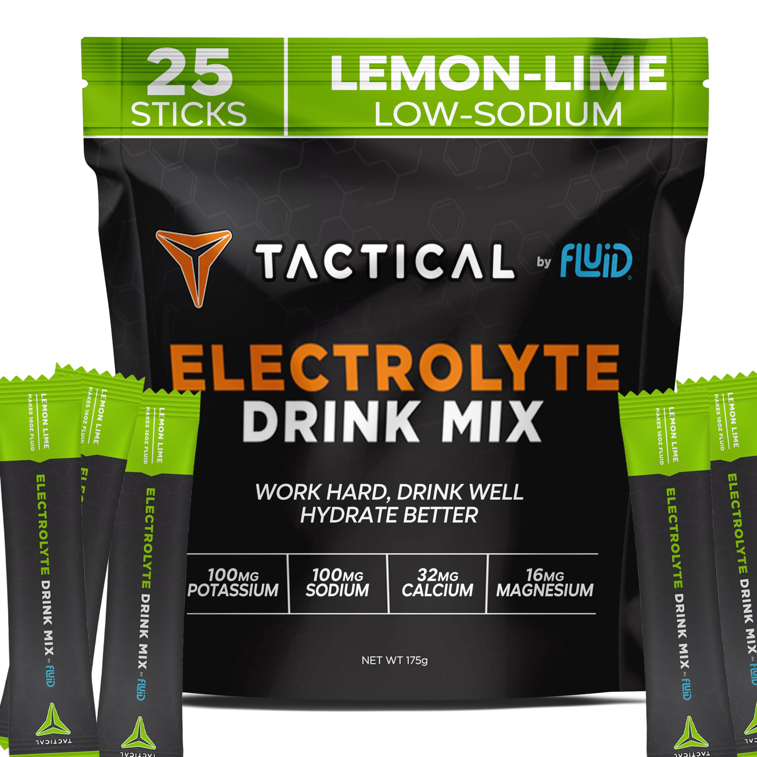 Fluid Tactical frente del sobre mostrando marca y uso portátil