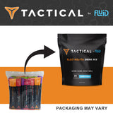Fluid Tactical comparación de tamaño junto a una botella para referencia de escala