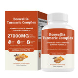 Flulight frasco delantero de Boswellia Turmeric Complex mostrando la etiqueta clara y beneficios