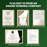 Flulight mezcla en vaso con agua mostrando cómo diluir fácilmente